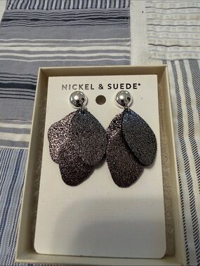 NWT Nickel and Suede earrings